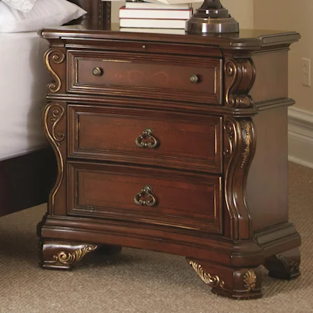 Traditional Wood-Topped Nightstand